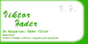 viktor hader business card